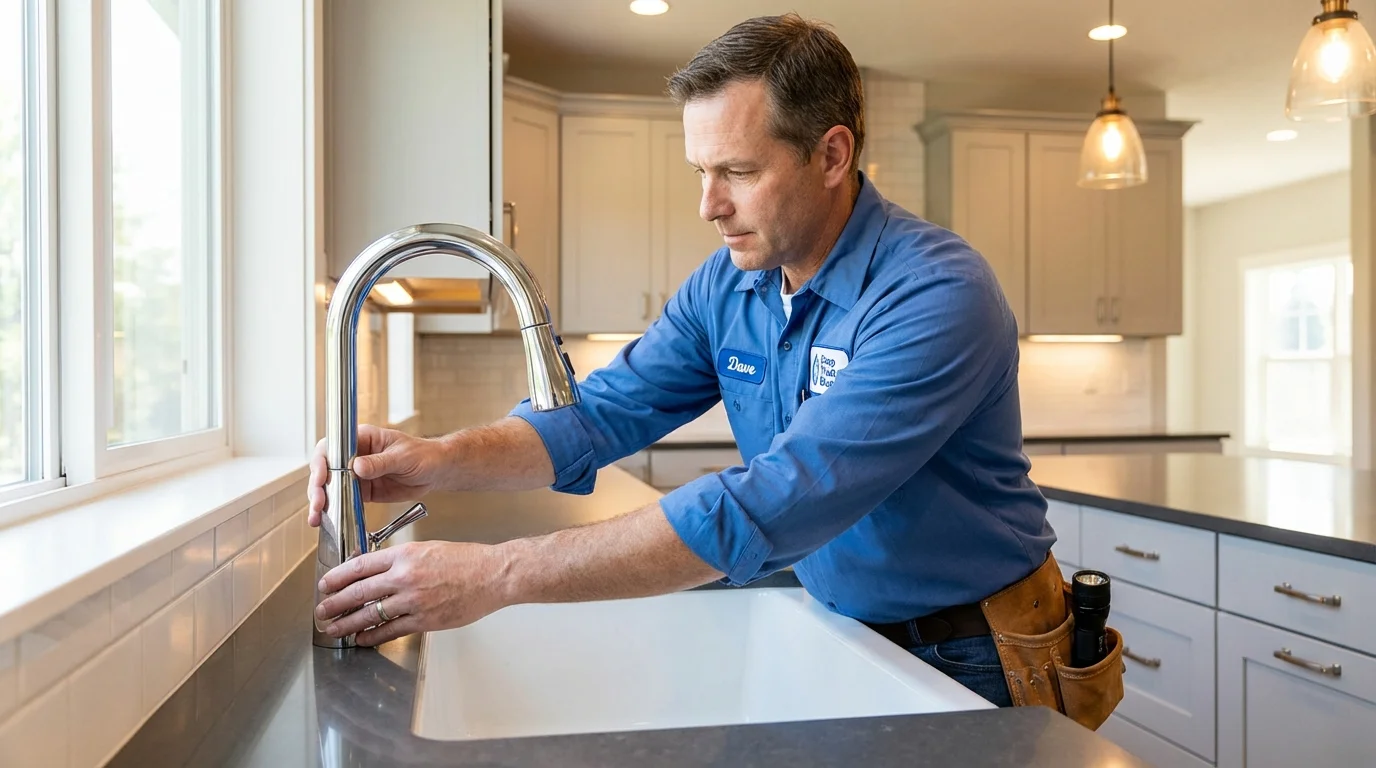Kitchen faucet installation by Johns Plumbing LLC in Parker City